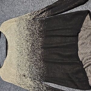 White House Black Market gold & black long sleeved sweater size medium